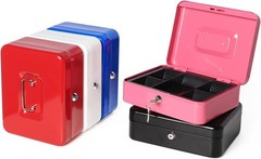 Elegant Pink Cash Box with Key Lock & Removable Tray – 9.8 » x 7.1 » x 3.7 »