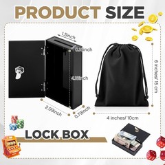 1 Pack Acrylic Money Bank Box for Gambler, Winners Portable Safe Casino Money Po