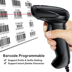 USB Laser Barcode Scanner Wired Handheld 1D Bar Code Scanner Reader Black