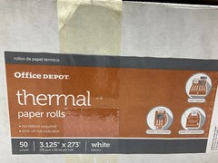 Office Depot Brand Thermal Paper Rolls, 3-1/8&Prime; x 273&prime;, White, Carton Of 46