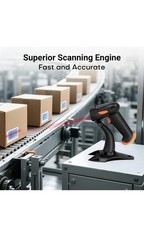 Tera Wireless 1D/2D QR Barcode Scanner w/ Stand & New Battery Level Indicator