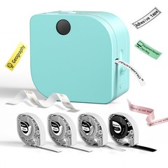 Label Maker Machine with 4 Tape, P12 Bluetooth Small Label Makers Ribbon Prin…