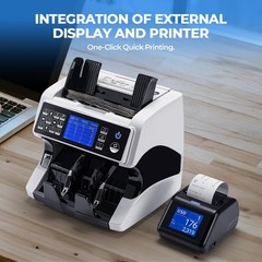 MUNBYN Bank Grade Money Counter Machine Mixed Denomination with External Disp…