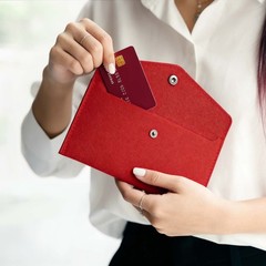 10Pcs Felt Money Bag, Felt Cellphone Sleeve Case Pouch Cash Bag, Dark Brown