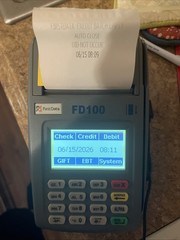 Lot First Data FD100 Credit Card Terminal +Power Adapter + 6 Rolls + Sale Strips