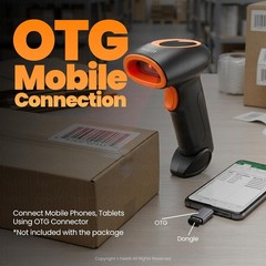 HT20 Wireless 2.4GHz 2D & 1D Barcode Scanner QR Code & Barcode Wired & Wirele…