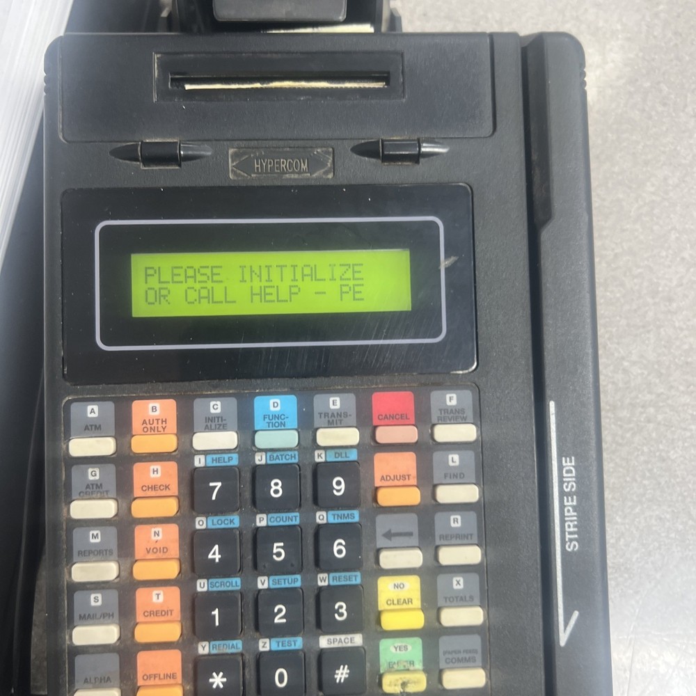 HYPERCOM T7 P-T Credit Card Terminal Reader Machine with Power Supply