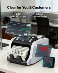 VEVOR Mixed Denomination Money Counter Machine, 1200 Notes/Minute, Cash WR960