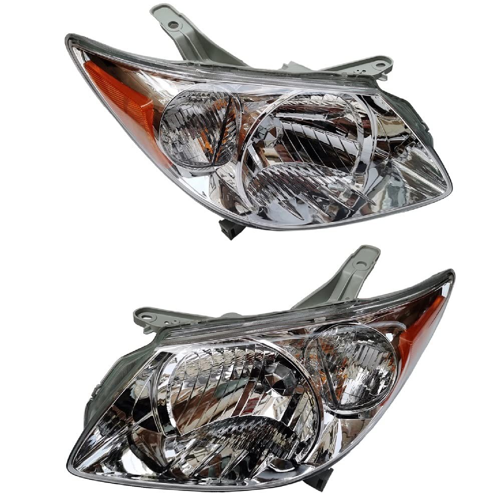 for 2005 2006 2007 2008 Pontiac Vibe Headlight Pair Clear Lens Halogen 88973539