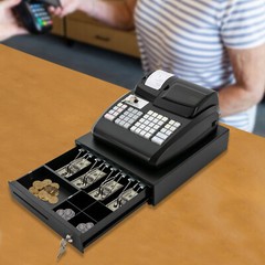 Electronic POS System Cash Register LED Display For Retail W/ Drawer 47 Keys US