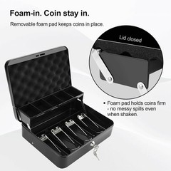 Cash Box with Key Lock – 1mm Thick Metal Money Box for Garage Sales, Yard Sal…