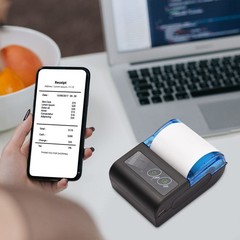 1-Bisofice Portable Mini USB & BT 58mm Thermal Receipt Printer & Paper Rolls
