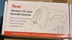 Tera Wireless Barcode Scanner Cordless Model 5100E 1D Laser USB 2.0