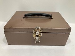Vintage Cash Change Metal Box Money with Tray No Keys