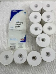 11 Rolls One-Ply Paper Rolls 2 1/4&Prime; x 130ft Office Depot Brand Mostly Full Rolls