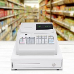 Electronic Cash Register Drawer W/Key Pos 6 Digits Led Display Restaurant Retail