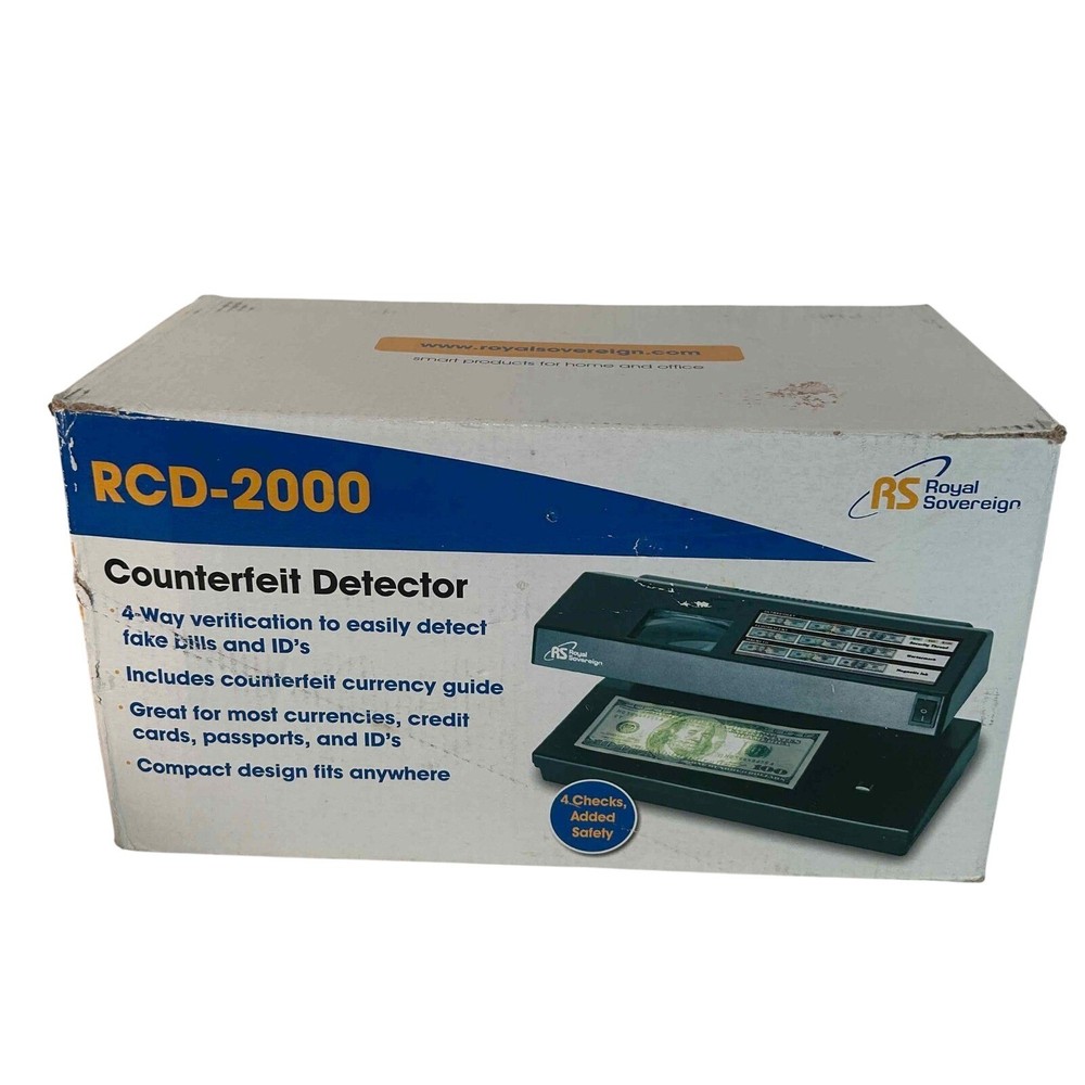 Royal Sovereign RCD-2000 4-Way Counterfeit Bill ID Detector UV Magnetic MG WM