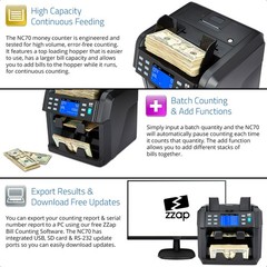 Mixed Denomination Bill Counter Sorter Machine Cash Money Currency Counting ZZap