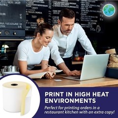 2-Ply Carbonless Paper Rolls for Toast Kitchen Printer – 18 White/Yellow Rolls