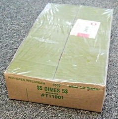 DIMES Tubular Coin Wrappers (1000 Count) Pop-Open Weldseam (Green) New