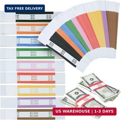 300 Pack Self Adhesive Currency Straps Money Bands for Bills Wrappers Sorting US