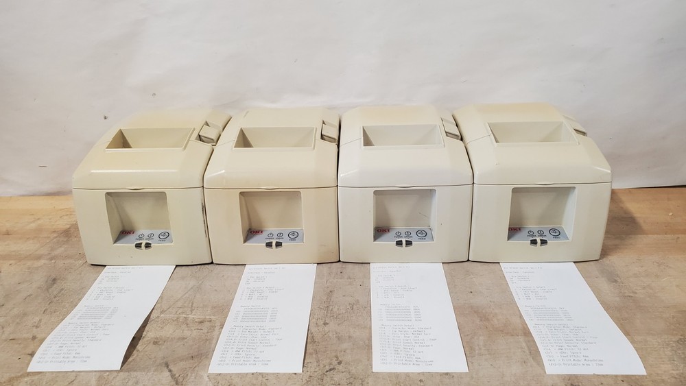 LOT OF 4 OKI RT322C Thermal Receipt Printers – Tested Working