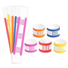 Pack of 175 Money Band Bundle, Self-Adhesive Bill Wrapper, 7.6&Prime;x1.3&Prime;, 5 Color
