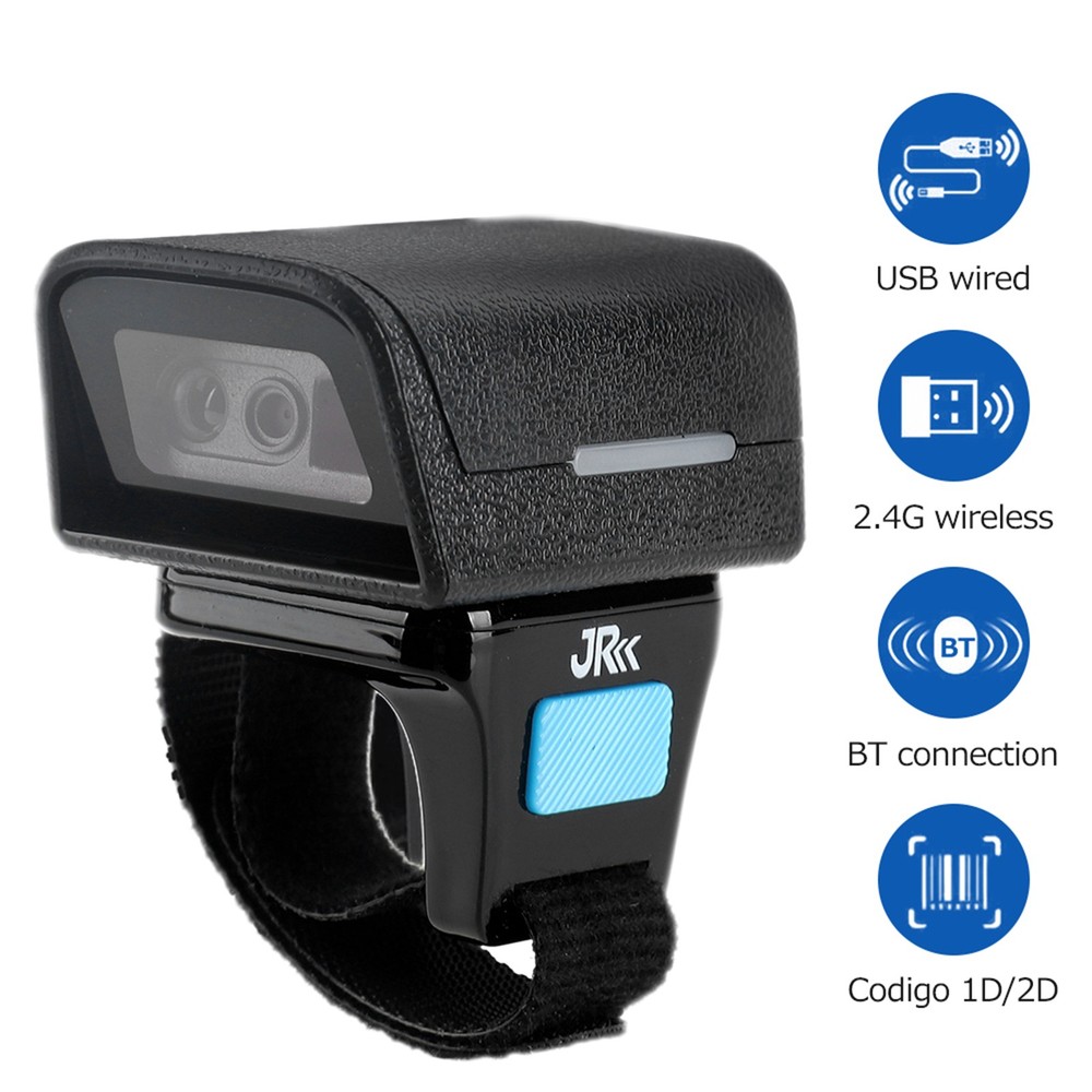 Wearable Type Barcode Scanner USB Wired 2.4G BT Three Mode Connection XCGI