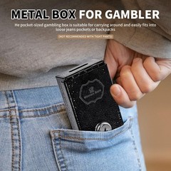 Winners Bank Metal Lock Box for Gamblers with 4.32 x 1.1 x 2.47 inches, Black