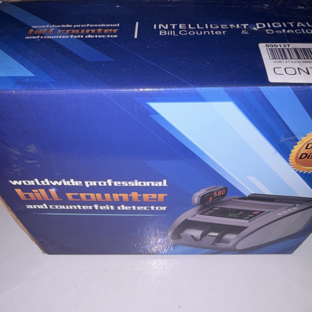 Intelligent Digital Bill Counter w/ Counterfeit Detector, Double Display, Wired