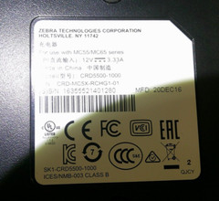 Zebra CRD5500-1000 Single Bay Cradle for MC55/MC65 Series CRD-MC5X-RCHG1-01