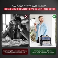 Fast 1,400 Notes/Min Money Counter with Detection%