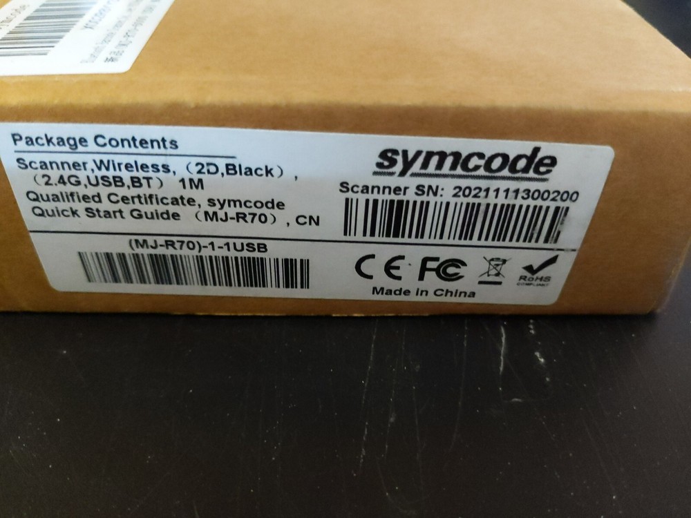 Symcode Bluetooth 2D Barcode Scanner Wireless with 2.4G USB MJ-R70-1-1USB #18