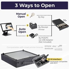 Sturdy Cash Drawer for Retail Use with Adjustable Slots and Key Control Security