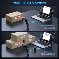 Bluetooth Barcode Scanner 1D 2D QR USB Charging Cradle Battery Included