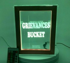 Personalized Tip Box Raffle Fund Raiser Donation Jar Engraved Light Changing LED