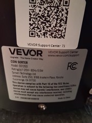 VEVOR SS1350 USD Coin Sorter Coin Tested and Working Great
