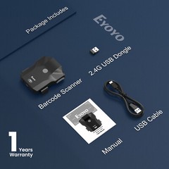 1D 2D QR Code Barcode Scanner Wireless Android iPhone PC Book Library Inventory