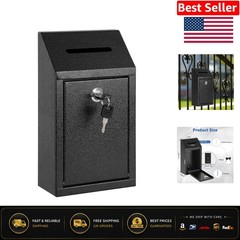 Compact Metal Cash Drop Box with Lock & Slot for Safe Donations – 10.24×5.7&Prime;
