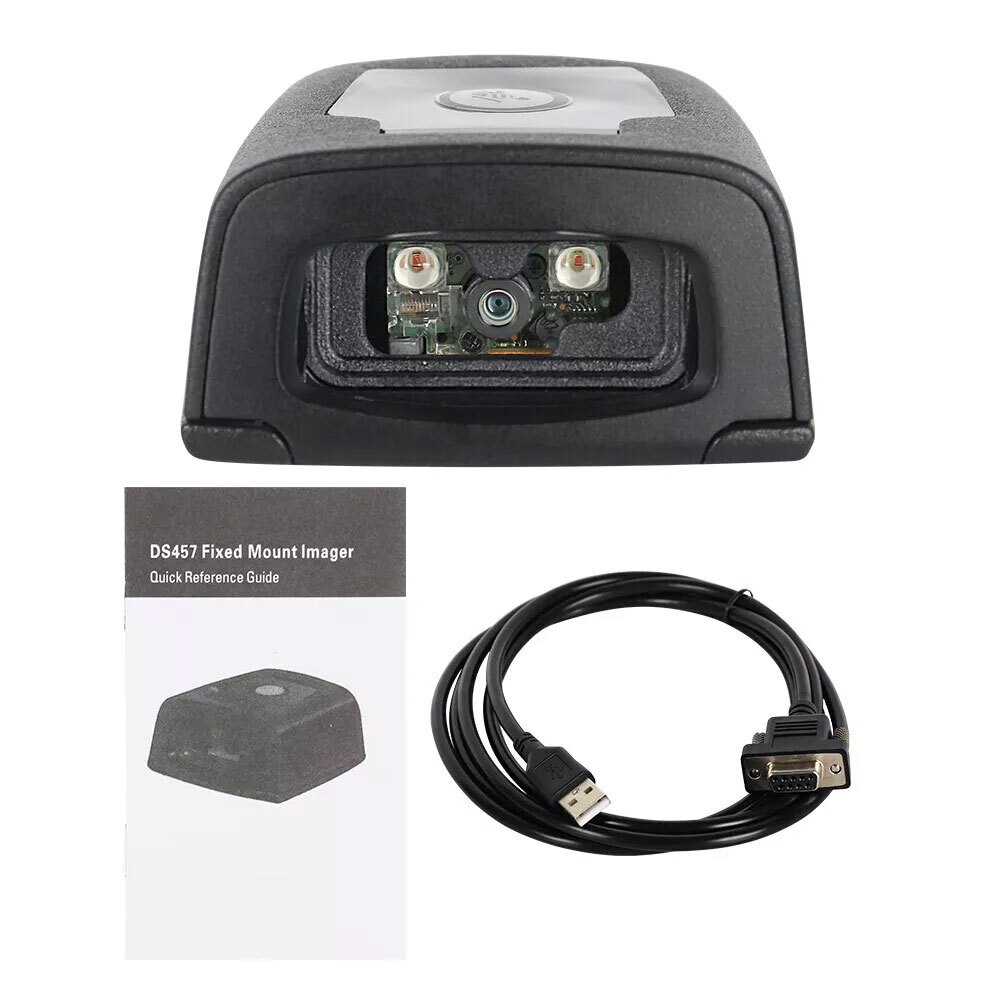 Zebra DS457-DP20004ZZWW 1D/2D Fixed Mount Barcode Scanner With USB/RS-232 Cable