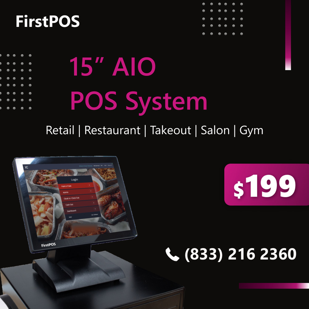 15in Touch Screen POS Cash Register Till System