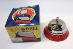 New 2006 Classic Schylling Retail Service Red Silver Desk Bell Sick Help Call