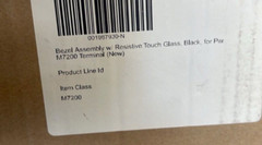 Bezel Assembly w/Resistive Touch Glass, Black, for PAR M7200 POS Terminal.