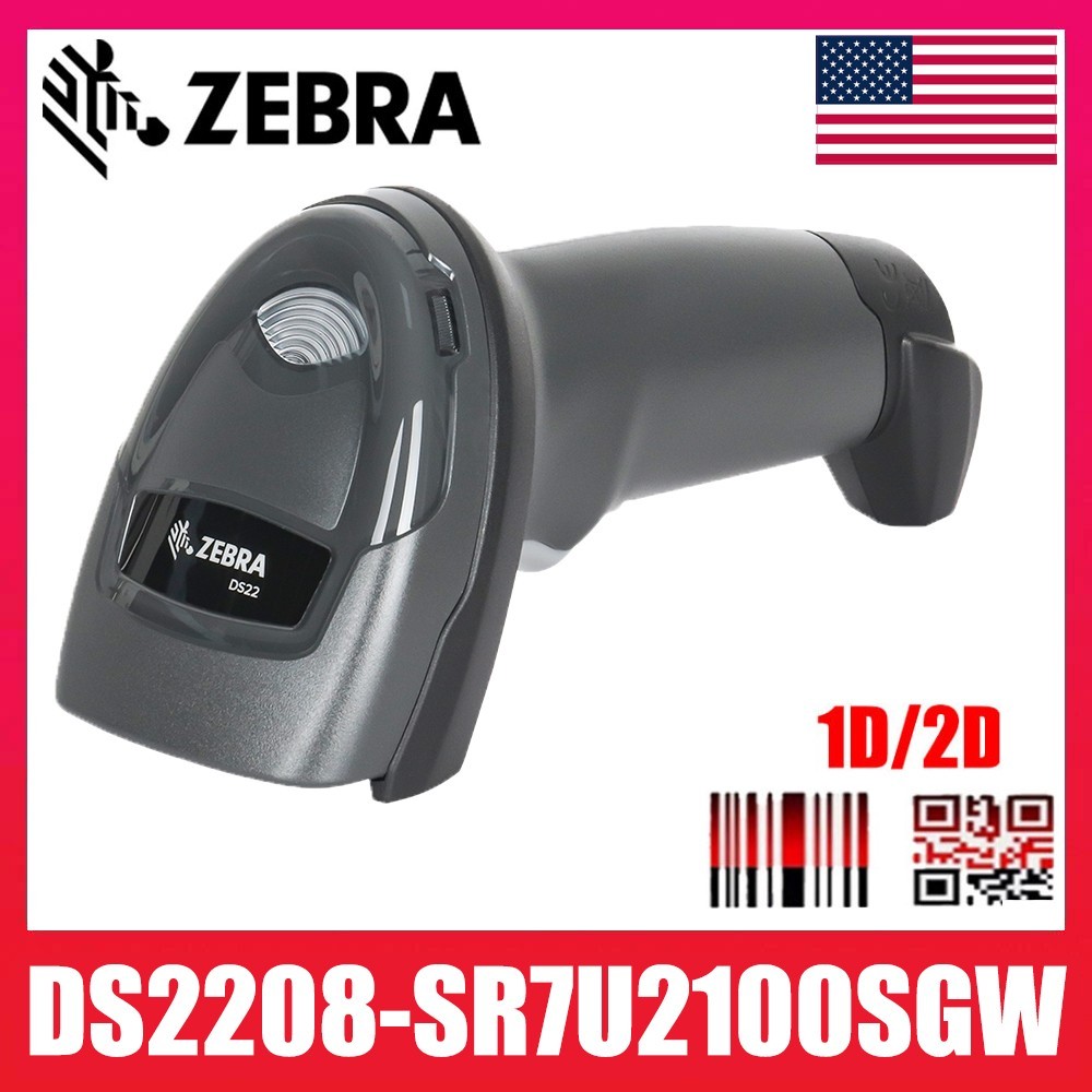 Zebra DS2208-SR7U2100SGW 1D/2D Handheld Barcode Scanner Imager w/USB Cable USA