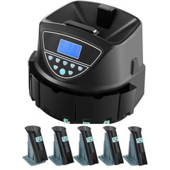 Coin Sorter & Counter for 5 Coin Types, Holds 2000 Coins with Display