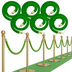 6PCS White Velvet Rope 5FT Stanchion Barrier for Events Crowd Control
