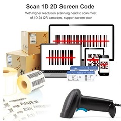 Universal 1D/2D USB Wired Barcode Scanner Handheld QR Codes Reader Mobile4237