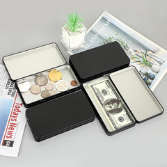 Metal Rectangular Cash Box with Lid – 4 Packs Currency Money Holder | Metal Empt