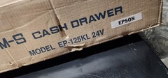 Cash Drawer & Tray P.O.S. EP 125KL Black Stainless EPSON M – S Nice Works Great