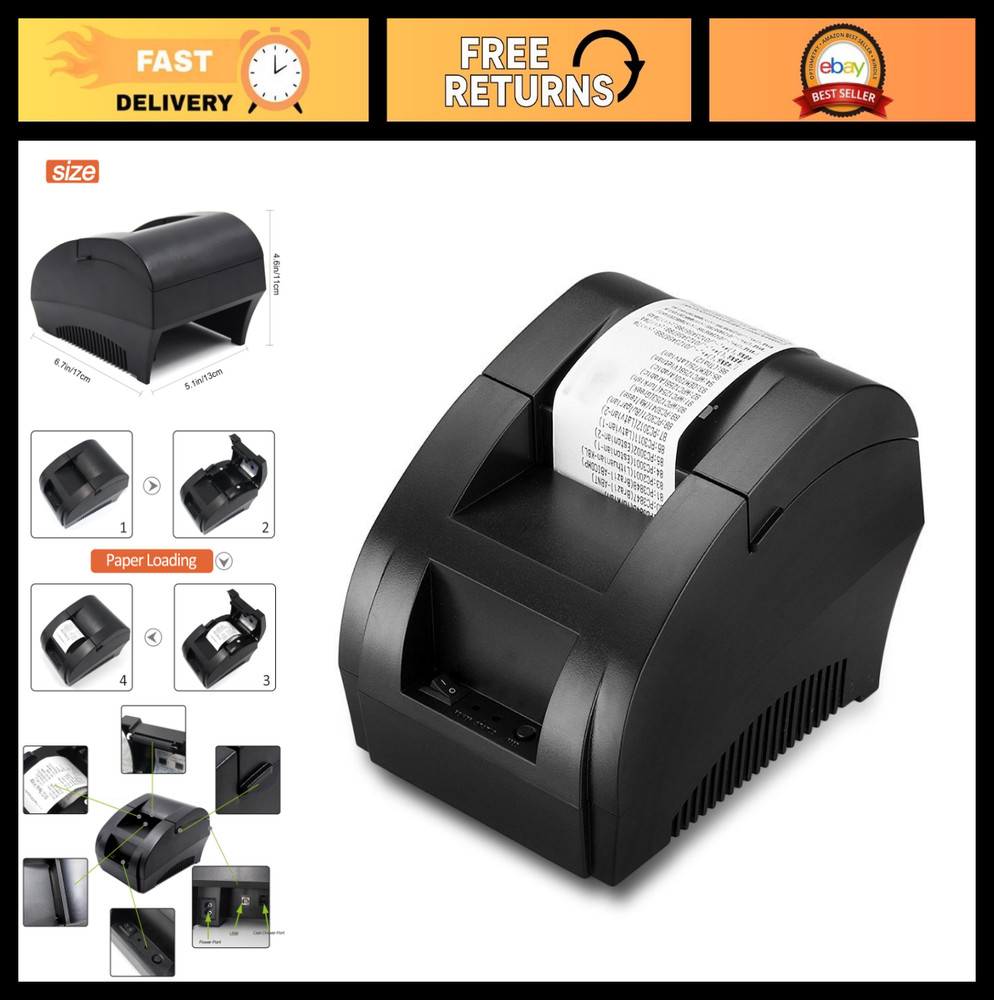 58MM USB Thermal Receipt Printer – High Speed 90mm/sec, ESC/POS Compatible, Idea